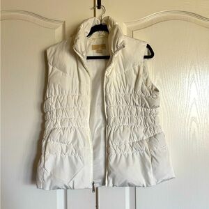 Michael Kors ivory down zip up puffer vest size large
